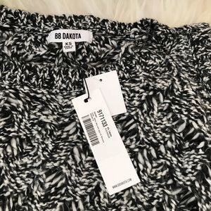 BB Dakota Bernette Women/'s Cable Knit Open Stitch Cold Shoulder Marled Sweater